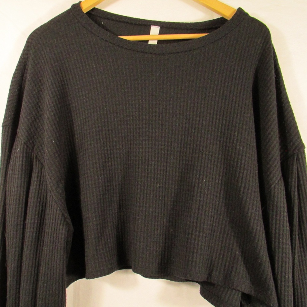 Primi Black Oversized Women's Top Baggy Sleeves